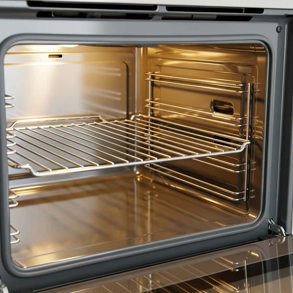 Oven after MINT professional cleaning — sparkling clean result