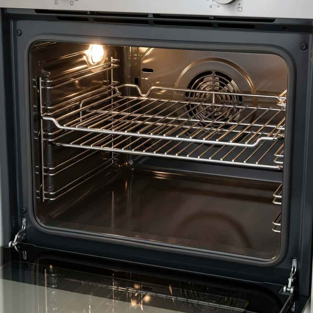 Oven after MINT professional cleaning — sparkling clean result