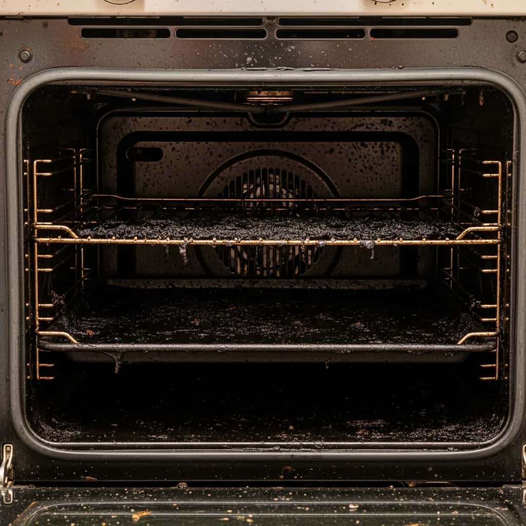 Oven before MINT professional cleaning — She said it was beyond saving. It wasn't.